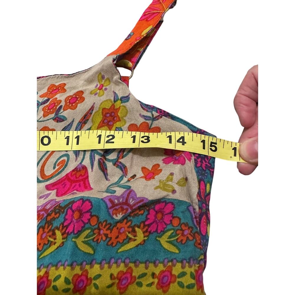 Natural Life Tiered Maxi Dress Boho Floral Rayon Sleeveless Beachy Festival S - Picture 6 of 8